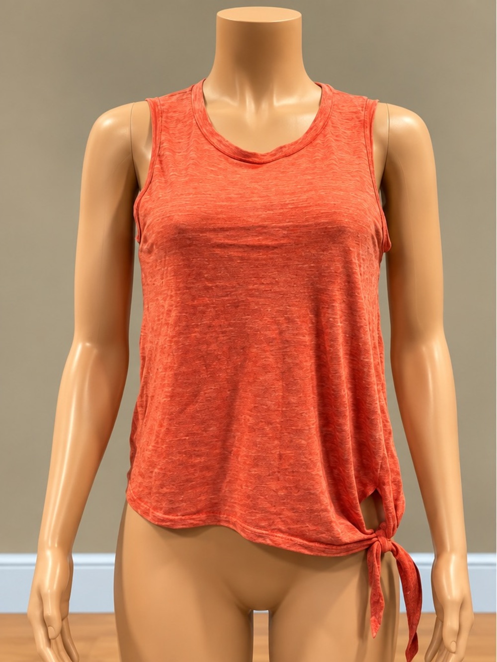 Anthropologie Maeve Woodsboro Coral Heathered Side Tie Tank Top Small NWT